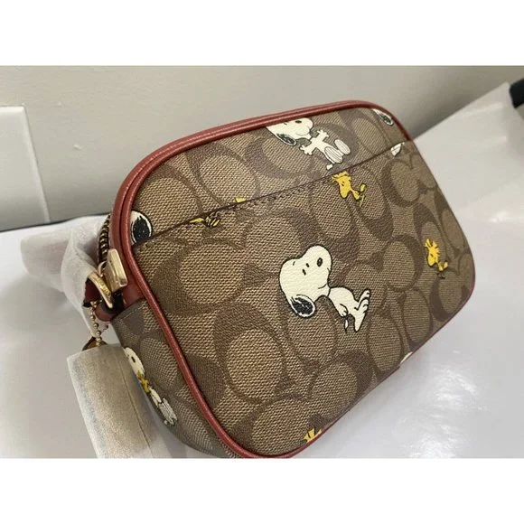Coach X Peanuts Mini Jamie Camera Bag In Signature Canvas With Snoopy Woodstock - Picture 2 of 7